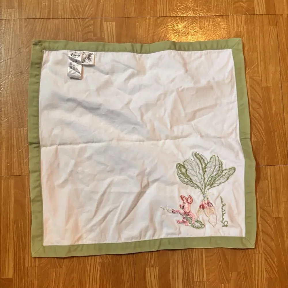 Disney Store Winnie the Pooh Piglet Radish Embroidered Baby Blanket Napkin